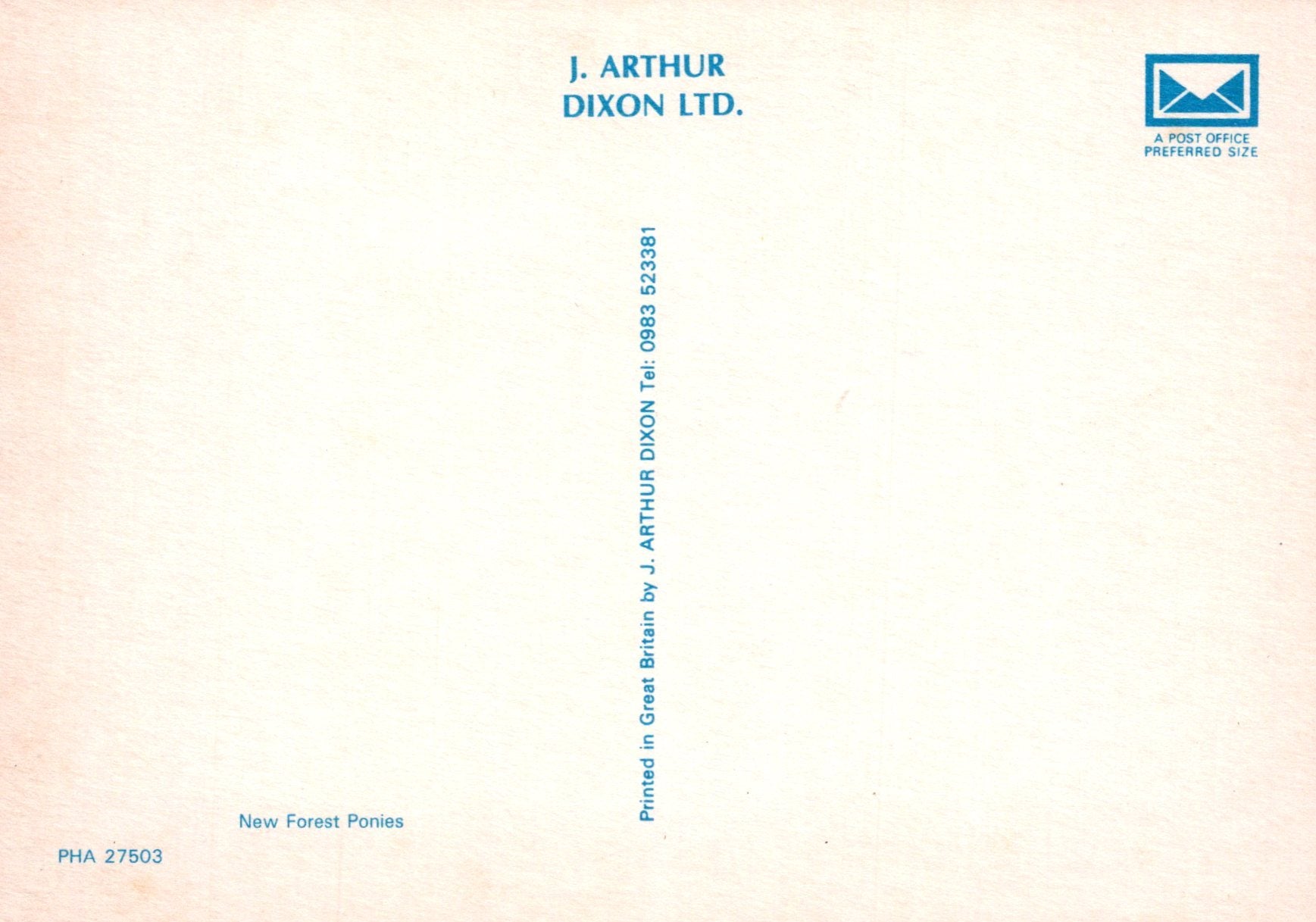 J. Arthur Dixon Ltd. document with a blue logo on a light background