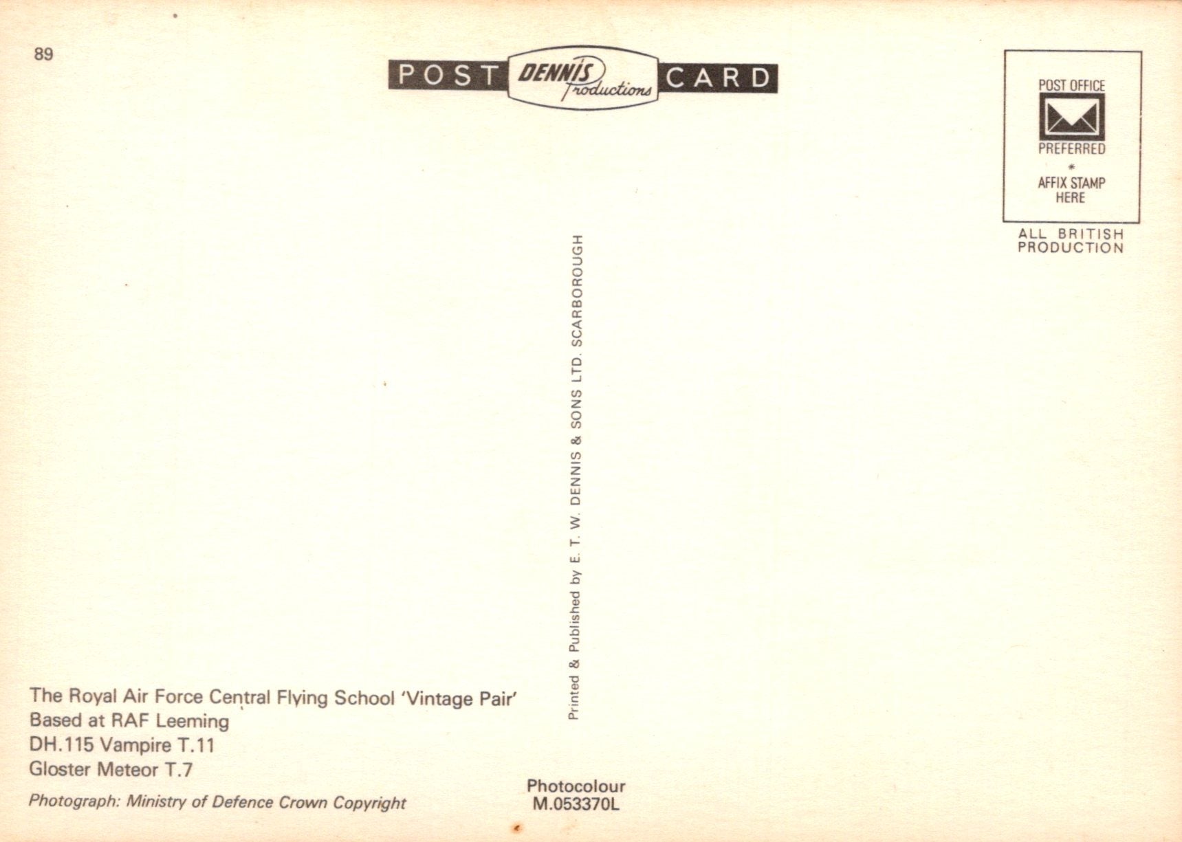 Back of a postcard with text and a logo, featuring a light background.