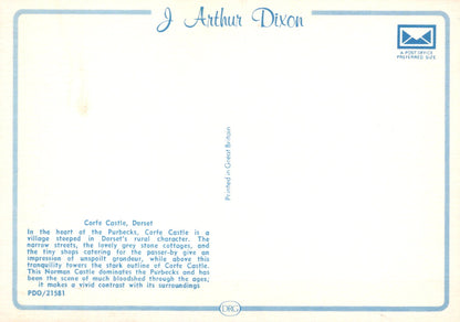Vintage postcard with text and a logo on a light background