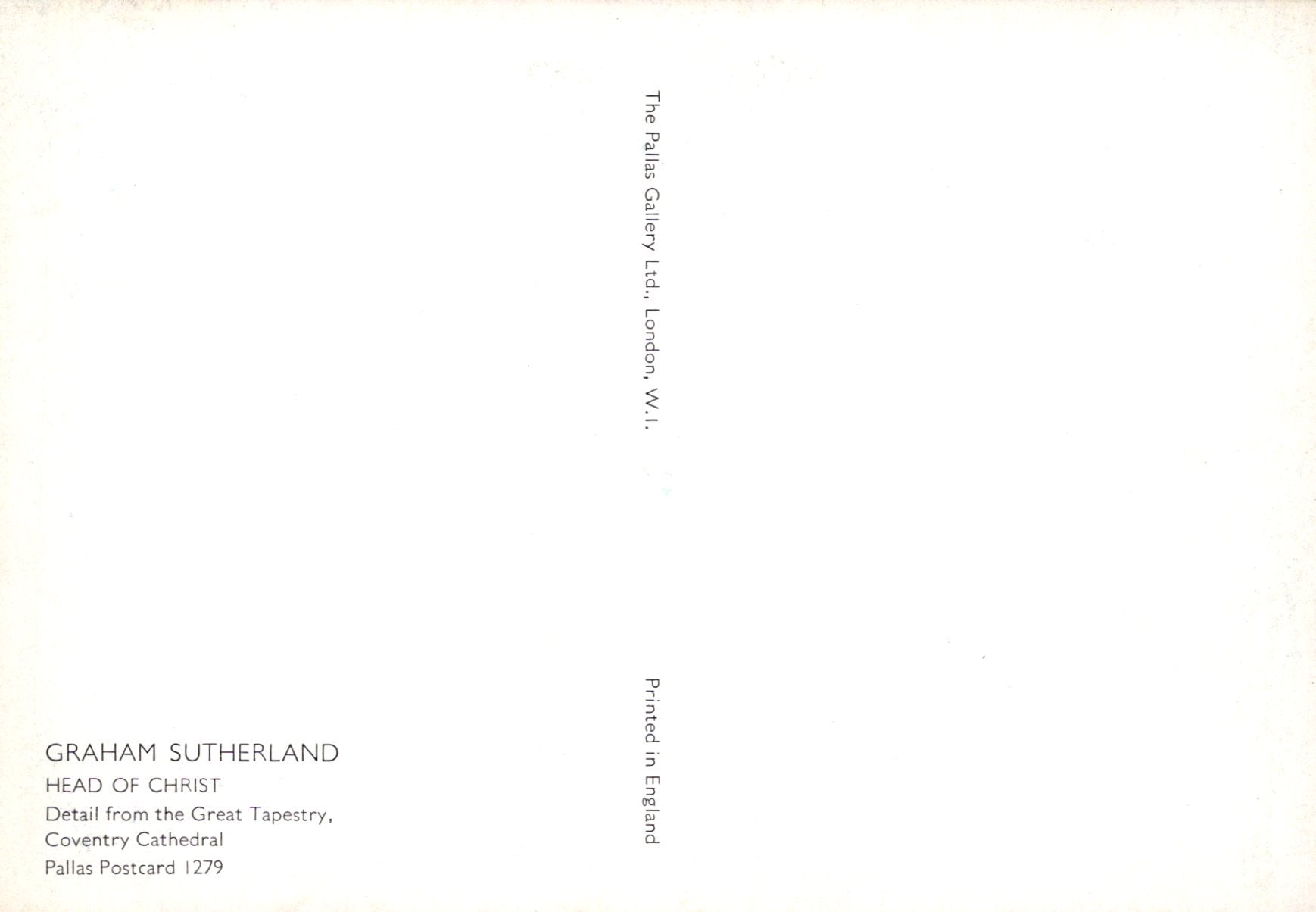 Artistic print with text about Graham Sutherland's 'Head of Christ' on a white background