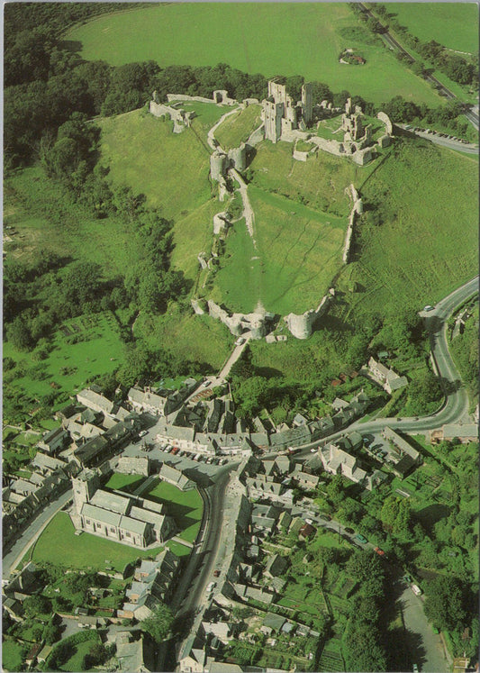 Dorset Postcard - Aerial View of Corfe Castle   SX184