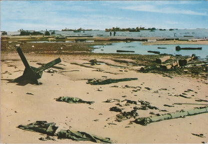 Military Postcard - Omaha Beach After The First Fights, Normandy, France RR23455