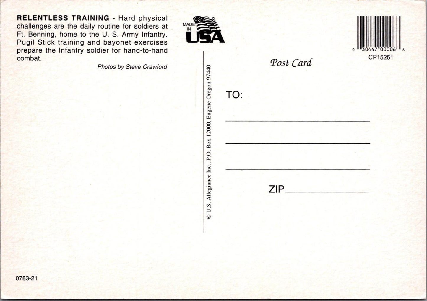 Military Postcard - US Army Infantry Training, Fort Benning, Georgia  RR23462