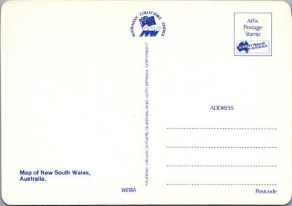 Maps Postcard - Map of New South Wales, Australia, The Premier State RR23502