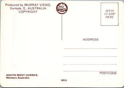 Maps Postcard - Map of The South West Corner of Western Australia  RR23507