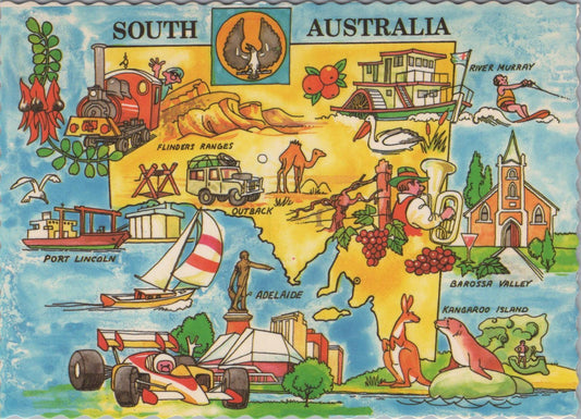 Maps Postcard - Map of South Australia   RR23529