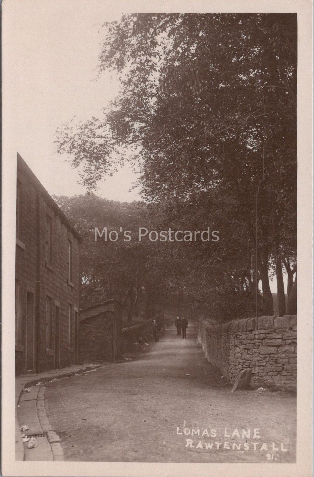 Lancashire Postcard: Lomas Lane Rawtenstall Historic Stone Cottages RPPC  K11