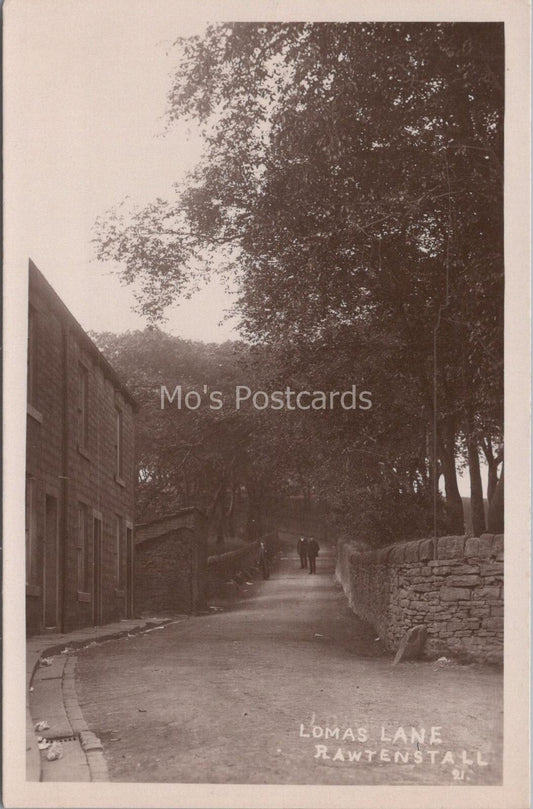 Lancashire Postcard: Lomas Lane Rawtenstall Historic Stone Cottages RPPC  K11