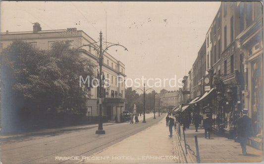 Warwickshire Postcard: Royal Leamington Spa, Parade, Regent Hotel 1915 - G627