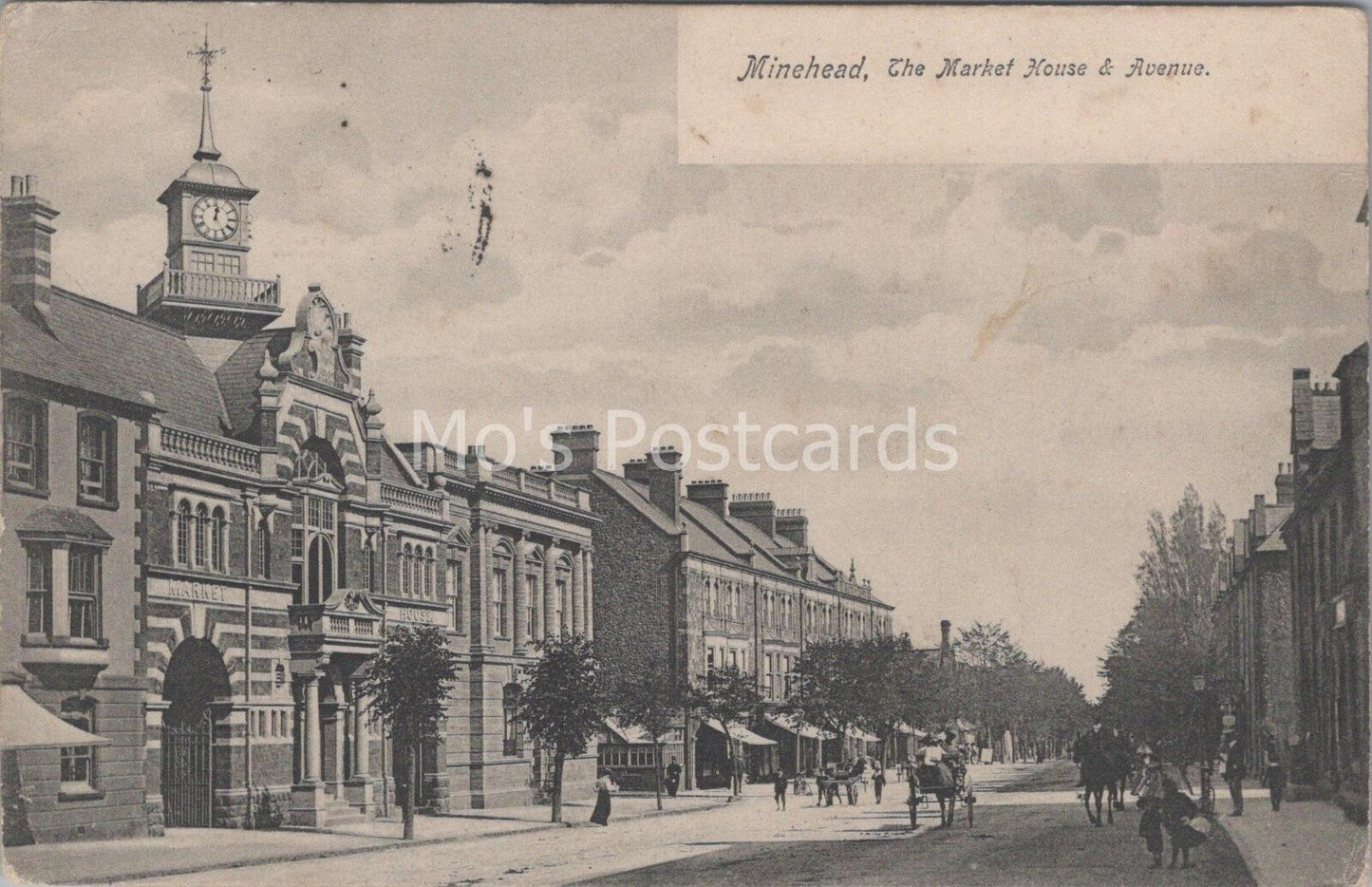 Somerset Postcard: Minehead The Market House and Avenue Street View 1906 MB122
