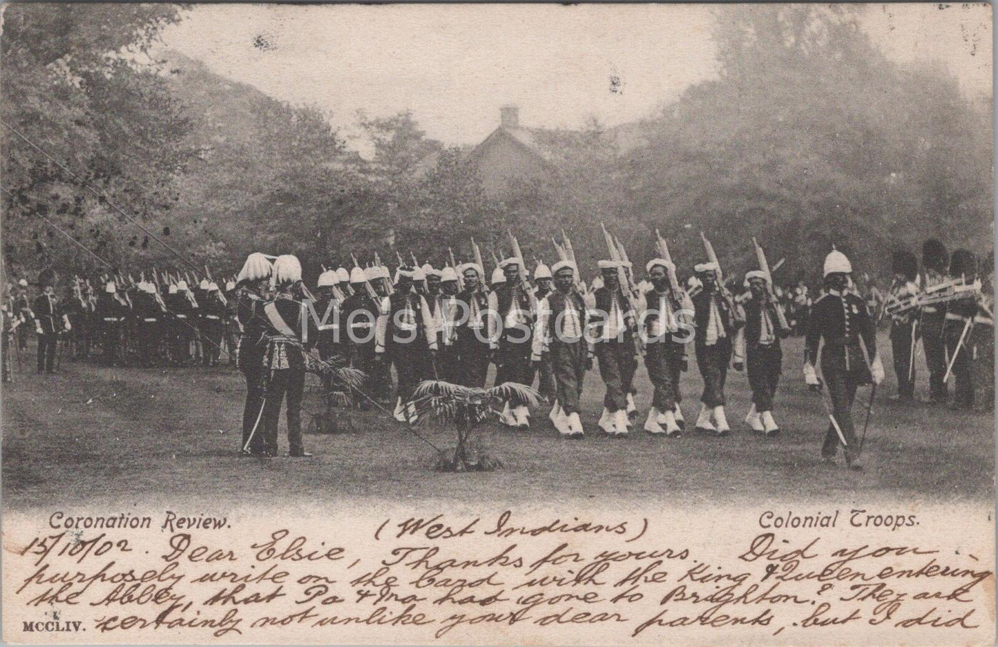 London Postcard:Colonial Review Military West Indians Parade Marching 1902 MB506