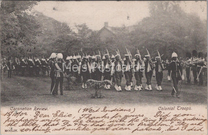 London Postcard:Colonial Review Military West Indians Parade Marching 1902 MB506