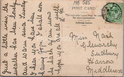Sussex Postcard: Rustic Cottage North Lancing Thatched Girl Dog RPPC 1912 MB585