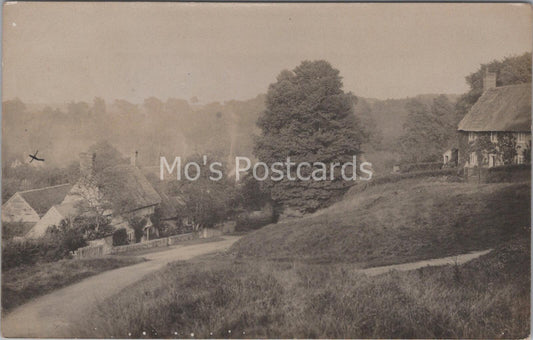 Wiltshire Postcard: East Knoyle Village Milton Corner 1907 RPPC  MB1183