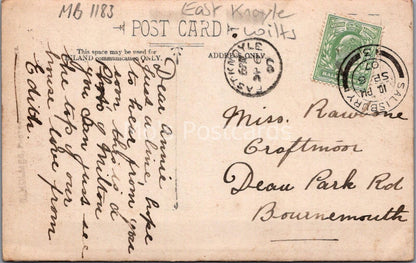 Wiltshire Postcard: East Knoyle Village Milton Corner 1907 RPPC  MB1183