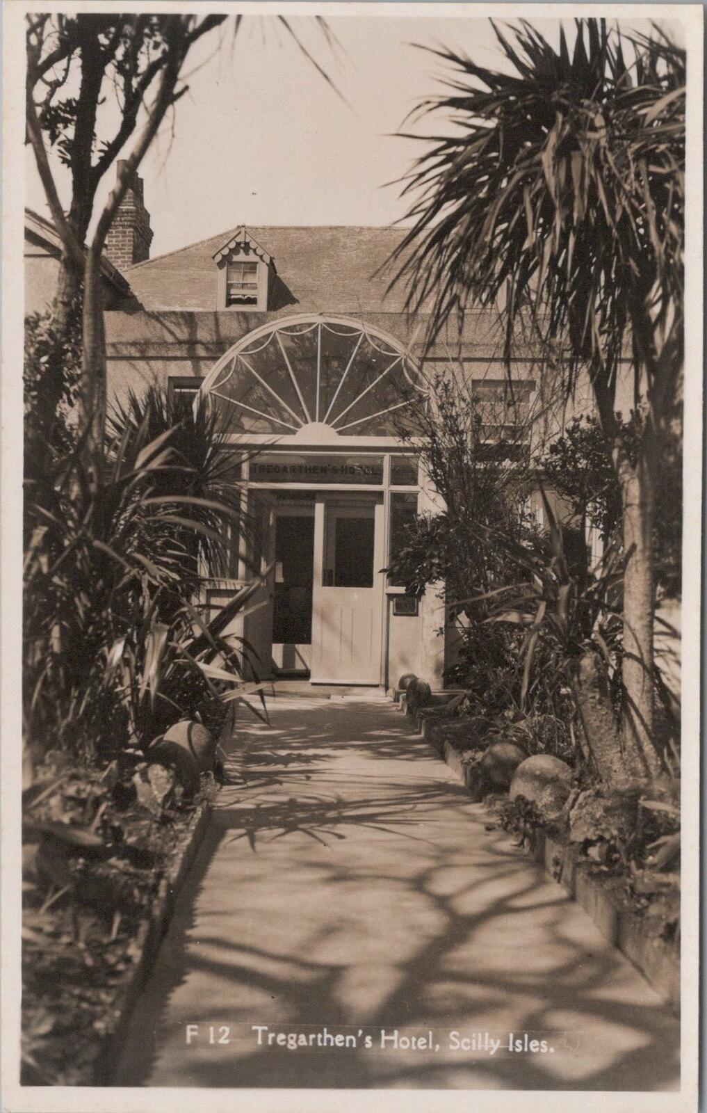 Isles of Scilly Postcard: Tregarthen's Hotel St Mary's 1950s RPPC XT2531