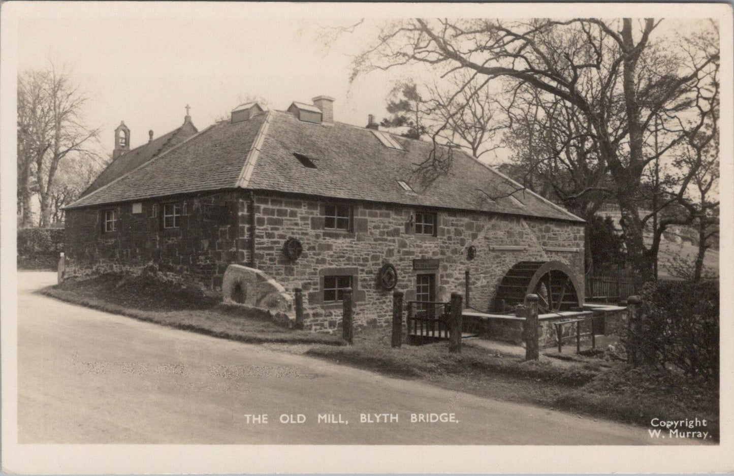 Scotland Postcard: The Old Mill Blyth Bridge, Peeblesshire Waterwheel RPPC XT2534