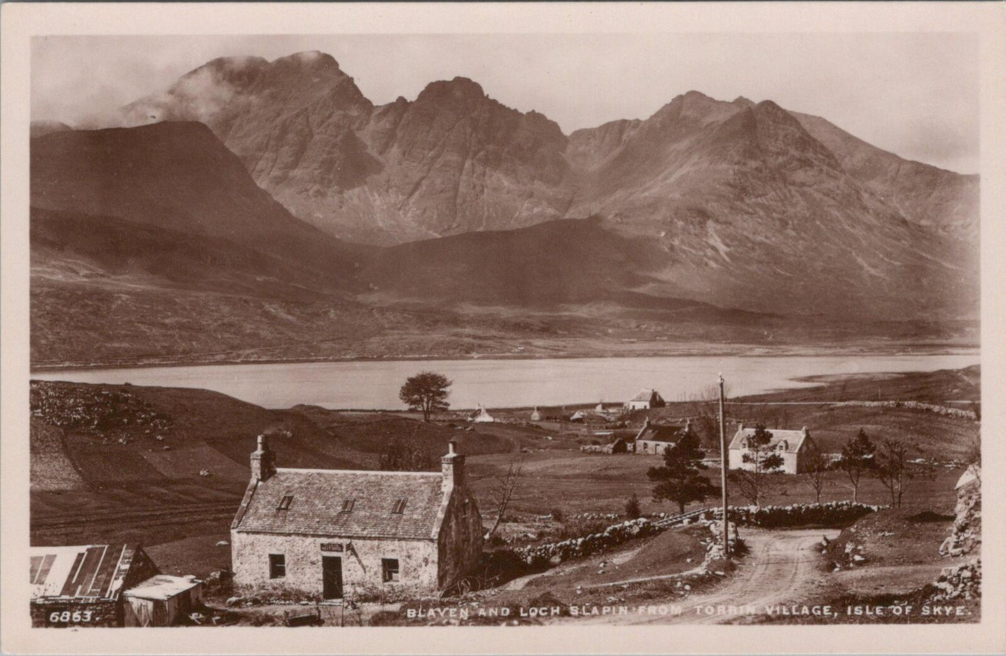 Scotland Postcard: Isle of Skye Blaven and Loch Slapin Torrin 1930s RPPC XT2542