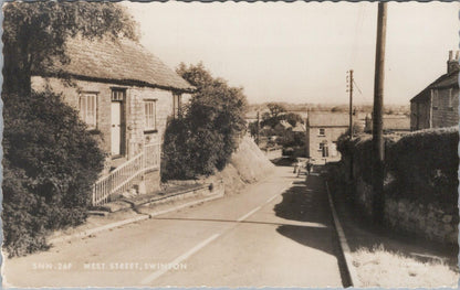 Yorkshire Postcard: West Street, Swinton, Malton, RPPC, 1950s, Frith XT2545