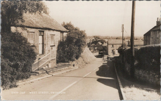 Yorkshire Postcard: West Street, Swinton, Malton, RPPC, 1950s, Frith XT2545