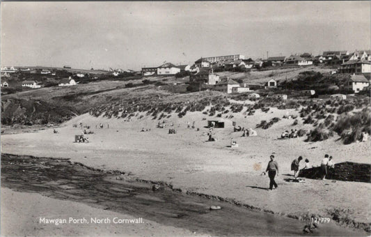 Cornwall Postcard: Mawgan Porth Beach North Coast Newquay RPPC  XT2550