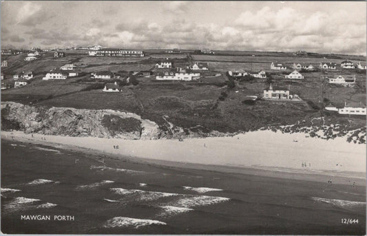 Cornwall Postcard: Mawgan Porth Beach Coast Newquay RPPC  XT2551