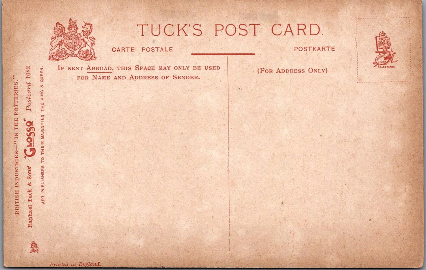 Staffordshire Postcard: Stoke On Trent Potteries, Handle Makers 1910’s XT2566