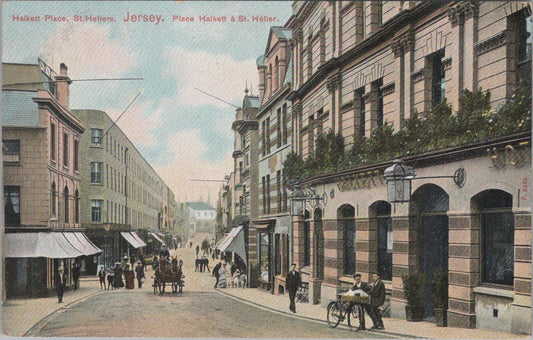 Jersey Postcard: Halkett Place, St Helier Street Scenes 1910’s  XT2570