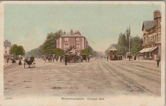 Staffordshire Postcard: Wolverhampton Chapel Ash Trams 1900’s  XT2573