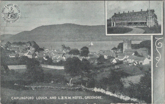 County Louth Postcard: Carlingford Lough, L&NW Hotel Greenore 1900’s XT2583