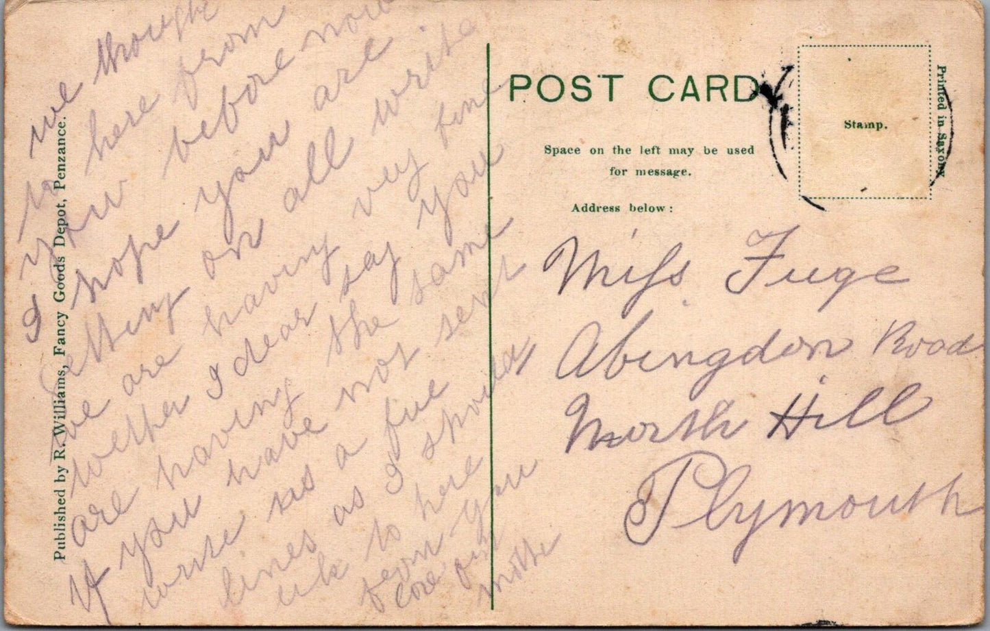 Cornwall Postcard: Penzance Alverton Road, Hawke’s Farm 1916, XT2585