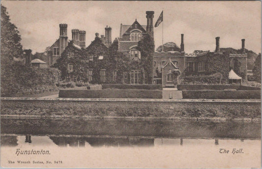 Norfolk Postcard: Old Hunstanton Hall, Moat Garden View 1900’s  XT2587