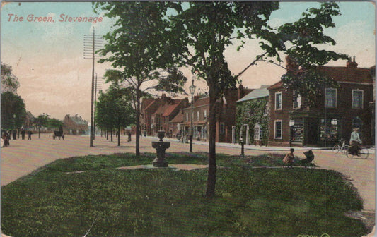 Hertfordshire Postcard: Stevenage The Green, High Street Shops 1909  XT2591