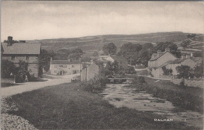 Yorkshire Postcard: Malham Village, The Beck And Cottages 1910’s  XT2593