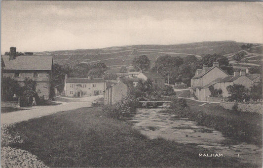 Yorkshire Postcard: Malham Village, The Beck And Cottages 1910’s  XT2593