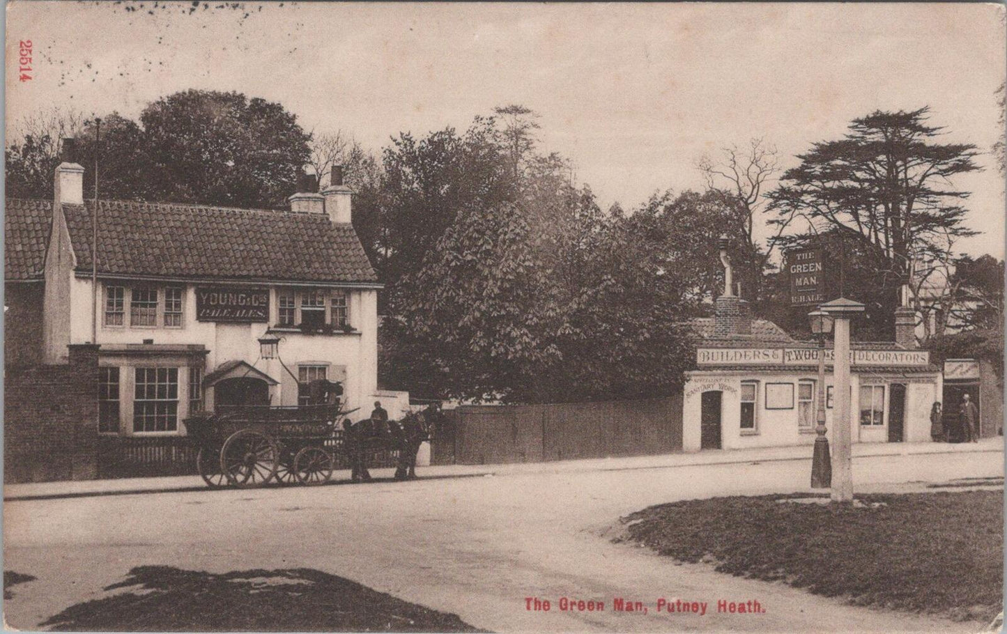 London Postcard: The Green Man Pub, Putney Heath, Wandsworth 1907 - XT2597