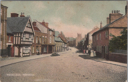 Cheshire Postcard: Welsh Row, Nantwich Street View 1906, Edwardian XT2598