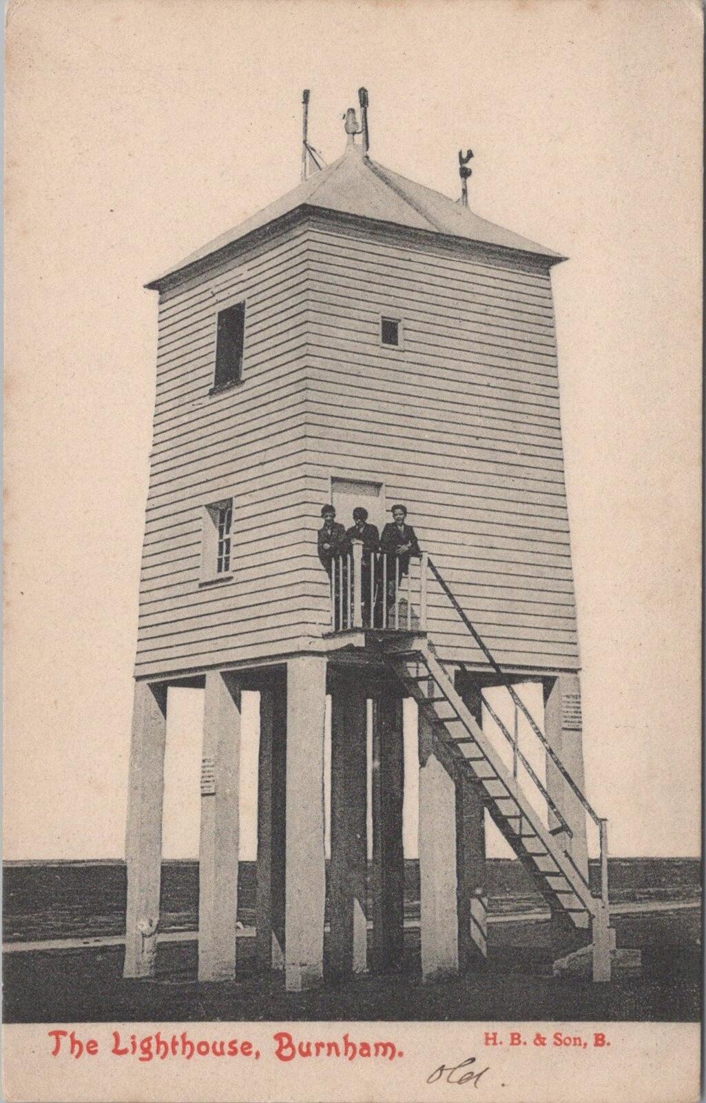 Somerset Postcard: Low Lighthouse Burnham-on-Sea On Sands 1910s  XT2607