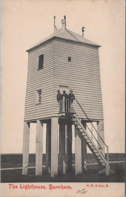 Somerset Postcard: Low Lighthouse Burnham-on-Sea On Sands 1910s  XT2607