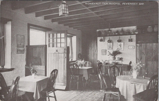 Sussex Postcard: Pevensey Bay Honeypot Tea Rooms Interior 1930s San Bride XT2615