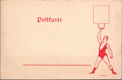 Germany Postcard: Berlin Museum Volkerkunde Stengel Strongman Art 1900s XT2628