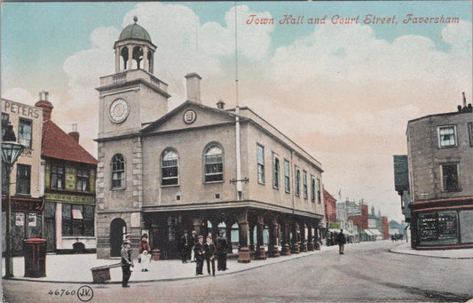 Kent Postcard: Town Hall Court Street Faversham Market Place Clock Tower XT2633