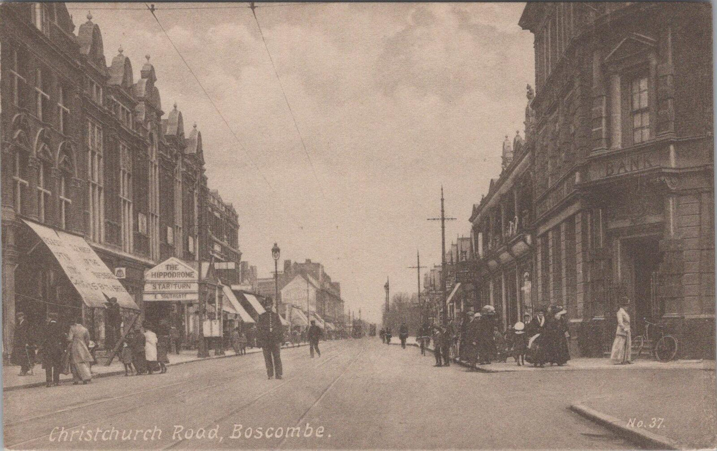 Dorset Postcard: Christchurch Road Boscombe Hippodrome Theatre Street  XT2648