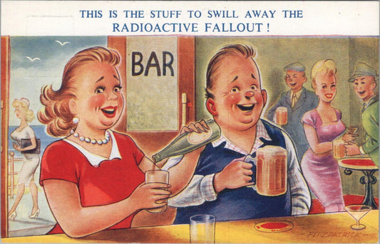 Comic Postcard: Bar,Pub,Drinking, Radioactive Fallout, Artist Fitzpatrick XT2653