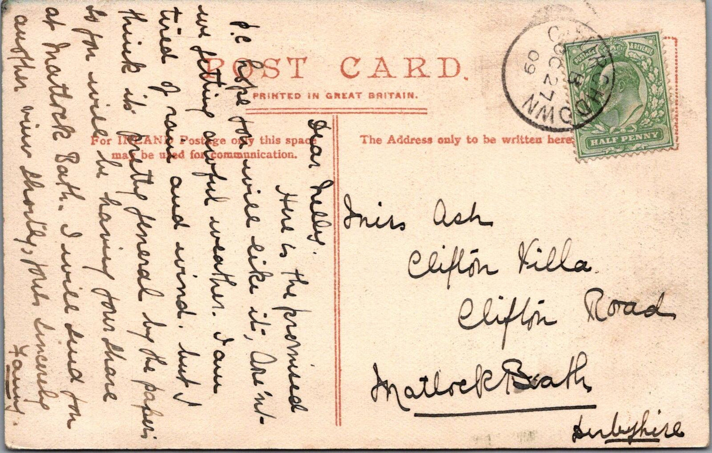 Gloucestershire Postcard: Hempstead Village Cross, Gloucester Posted 1909 XT2654