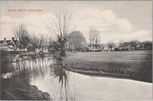 Suffolk Postcard: River Brett Hadleigh Waterway River Scene 1900s XT2656