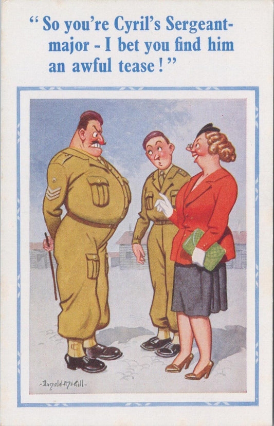 Comic Postcard: Sergeant Major Army Soldier Uniform, Artist Donald McGill XT2659