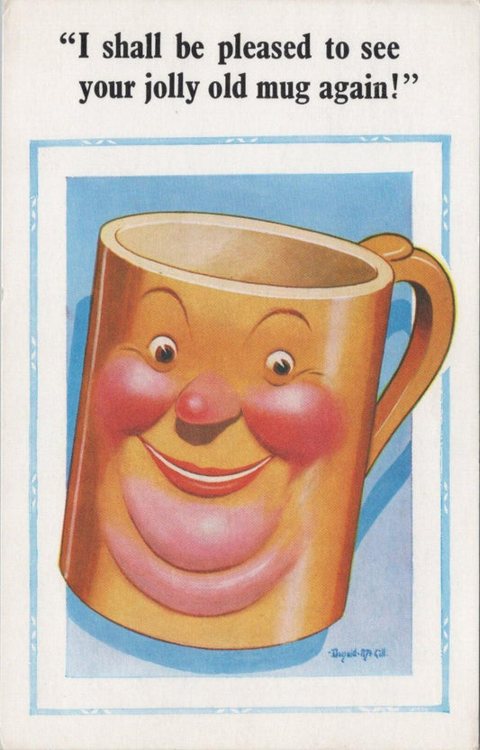 Comic Postcard: Jolly Old Mug Face Anthropomorphic, Artist Donald McGill XT2660