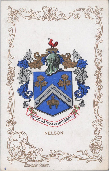 Lancashire Postcard: Nelson Borough Coat Of Arms Heraldic Shield  XT2664