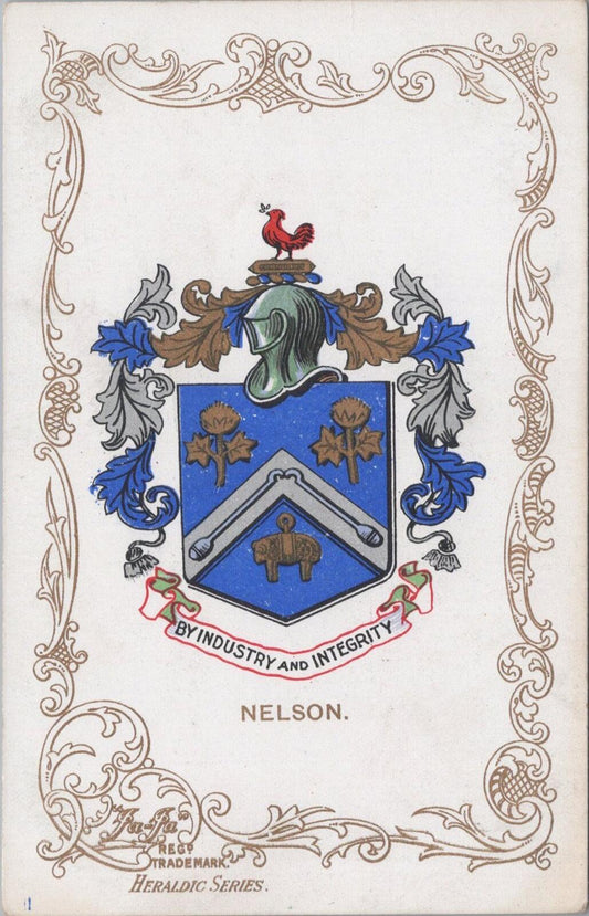 Lancashire Postcard: Nelson Borough Coat Of Arms Heraldic Shield  XT2664